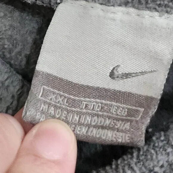 Vintage Nike Gray Fleece Sweatpants XXL Red Embroidered Logo Baggy Fit Retro - Picture 10 of 12